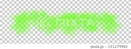 Dense green smoke cloud with transparent background, spreading horizontally with realistic soft texture and misty edges for visual effects 131274992