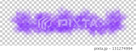 Dense violet smoke cloud with transparent background, spreading horizontally with realistic soft texture and misty edges for visual effects Dense violet smoke cloud with transparent background, spreading horizontally with realistic soft texture and misty edges for visual effects 131274994