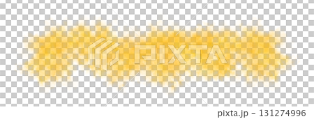 Dense yellow smoke cloud with transparent background, spreading horizontally with realistic soft texture and misty edges for visual effects 131274996
