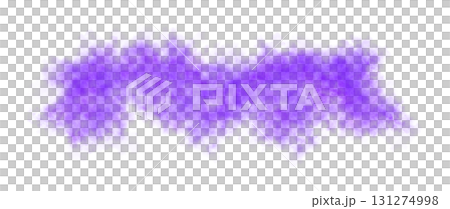Violet smoke cloud on transparent background, realistic fog or dust effect in horizontal shape, perfect for visual overlays and scenes Violet smoke cloud on transparent background, realistic fog or dust effect in horizontal shape, perfect for visual overlays and scenes 131274998