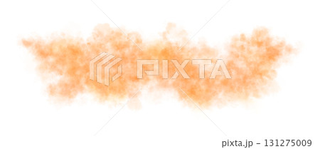 Orange smoke cloud on transparent background, realistic fog or dust effect in horizontal shape, isolated for dramatic visual overlays Orange smoke cloud on transparent background, realistic fog or dust effect in horizontal shape, isolated for dramatic visual overlays 131275009