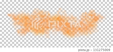 Orange smoke cloud on transparent background, realistic fog or dust effect in horizontal shape, isolated for dramatic visual overlays Orange smoke cloud on transparent background, realistic fog or dust effect in horizontal shape, isolated for dramatic visual overlays 131275009