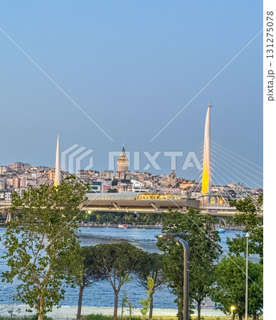 Panorama of Istanbul with Golden Horn Bridge and Galata Tower 131275078
