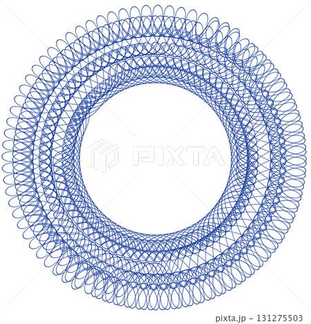 Simple blue line frames with double stroke. Monogram blank for text decoration. 131275503