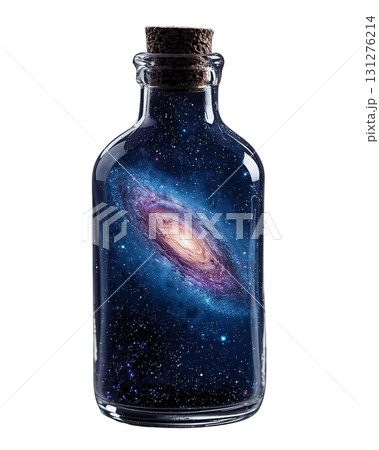 小瓶に閉じ込められた銀河　幻想的な宇宙イラスト 131276214