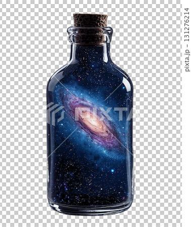 小瓶に閉じ込められた銀河　幻想的な宇宙イラスト 131276214