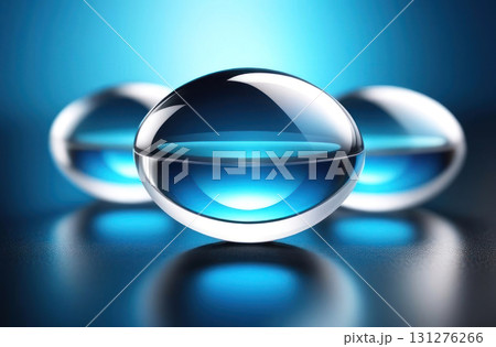 Explore the mesmerizing beauty of futuristic crystal spheres with a captivating blue hue 131276266