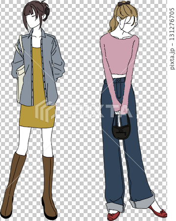 Autumn date outfits: Women's fashion illustrations 131276705