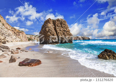 beautiful scenic beaches of Greek islands - Fyriplaka on Milos island beautiful scenic beaches of Greek islands - Fyriplaka on Milos island 131276820
