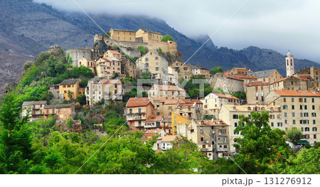 Corte - beautiful medieval town in  Corsica island France 131276912