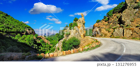 scenic roads of Corsica island. beautiful Calanques rocks. France 131276955