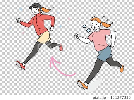 スリムな自分を想像して走る女性 131277330