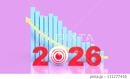 The 2026 Chart glow up for Business concept 3d Rendering. The 2026 Chart glow up for Business concept 3d Rendering. 131277410