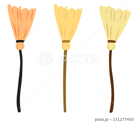 Witch's broom vector drawing in flat style Witch's broom vector drawing in flat style 131277450