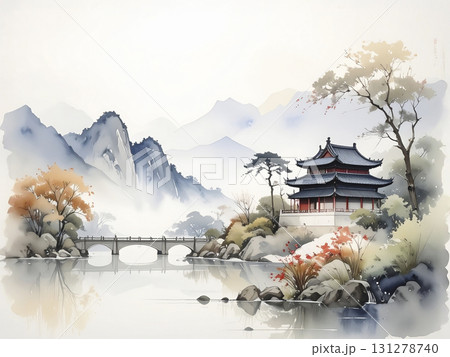 山水画　AI生成画像 131278740