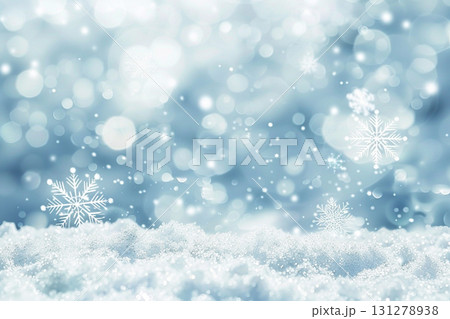 雪の結晶が輝く冬の幻想的な背景素材 131278938