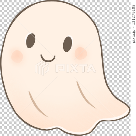 Clip art sticker cute ghost. Halloween character. 131279108