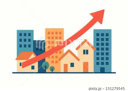 地価・不動産価格高騰イメージ 地価・不動産価格高騰イメージ 131279545