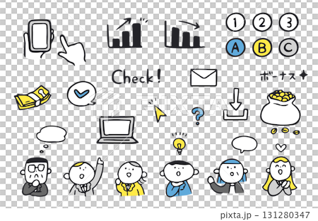 Business illustration set 131280347