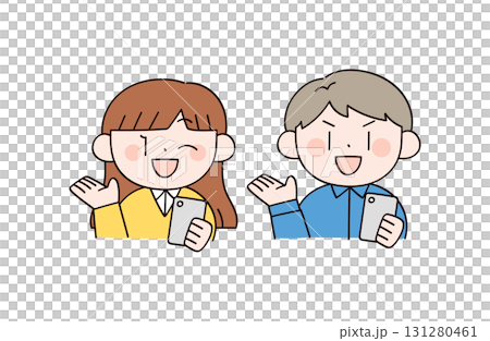 兩個男人和女人的插圖 131280461