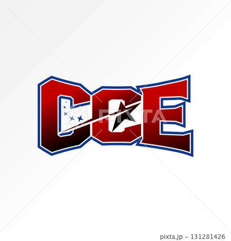 Logo design graphic concept creative premium vector stock image top sell letter CCE font straight sport game star monogram typography brand graffiti 131281426