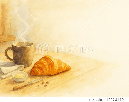 朝のプレミアムブレックファスト — Premium Morning Breakfast(水彩) 131281494