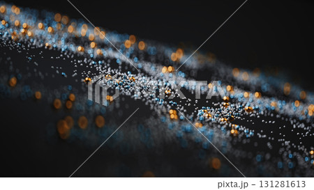 Generative Abstract Background with Metallic Particles in Motion. 131281613
