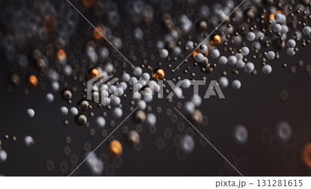 Generative 3D Abstract Background with Golden and White Spheres in Soft Focus. Generative 3D Abstract Background with Golden and White Spheres in Soft Focus. 131281615