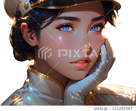 制服女性のビューティーイラスト・透過PNG素材 131282567