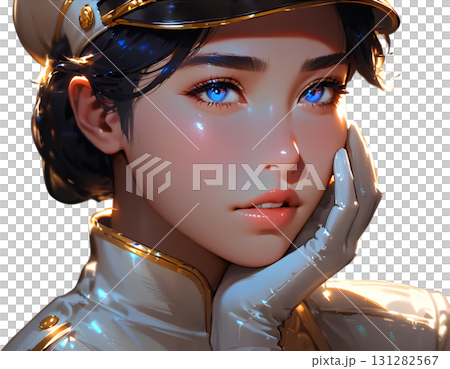 制服女性のビューティーイラスト・透過PNG素材 131282567