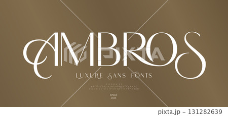 Luxury Elegant Modern beauty font alphabet logo. Typography beautiful minimal elegant sans fonts fashion wedding vintage retro logos. vector illustration 131282639