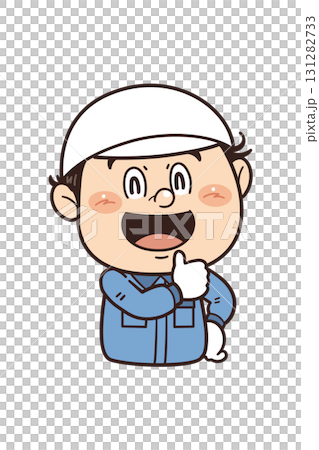 Illustration of a male factory worker making the gesture "Perfect!" | Unsafe behavior, unsafe conditions, and workplace accidents Illustration of a male factory worker making the gesture "Perfect!" | Unsafe behavior, unsafe conditions, and workplace accidents 131282733