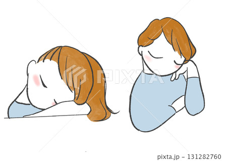 居眠りする女性 131282760