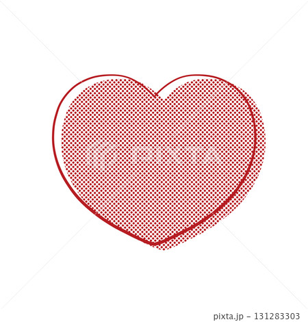 手描きのハート - 四季を感じる鮮やかな赤色 131283303