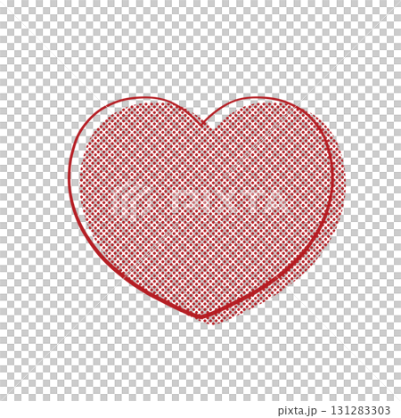 手描きのハート - 四季を感じる鮮やかな赤色 131283303