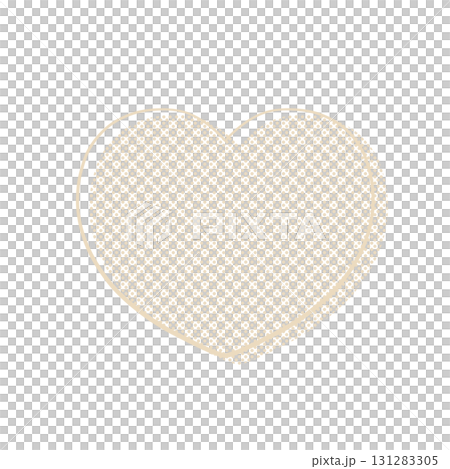 Hand-drawn heart - natural and soft off-white 131283305