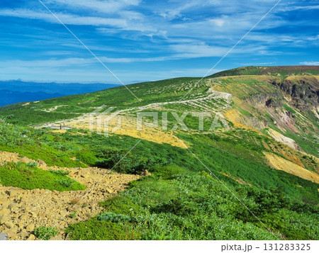 夏の蔵王御釜展望台から蔵王連峰を望む 131283325
