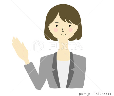 案内する女性 ボブ 案内する女性 ボブ 131283344