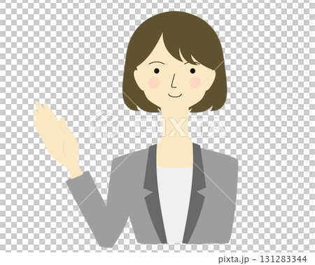 案内する女性 ボブ 案内する女性 ボブ 131283344