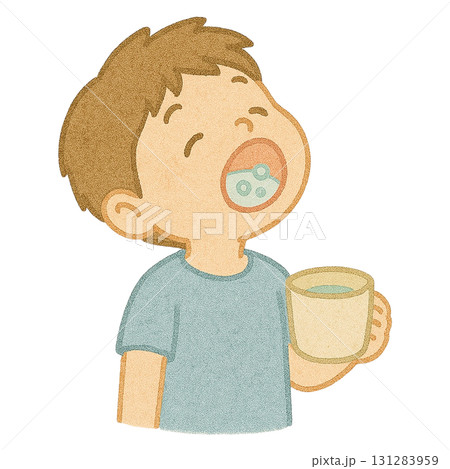 【予防】うがいをする男の子のイラスト 【予防】うがいをする男の子のイラスト 131283959