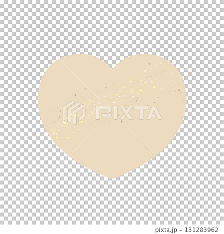 手繪心形－自然柔和的灰白色，略帶金色 131283962