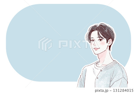 水彩画・手描き風の男性・男の子イラスト素材 131284015