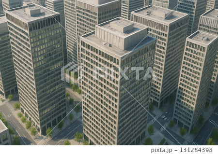 都市の高層ビル群の風景 0051 131284398