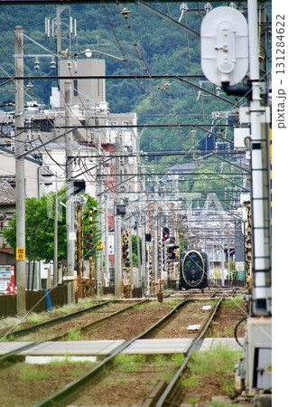 京都、叡山電鉄の観光列車ひえい 131284622