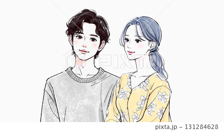 カップル／夫婦／恋人／男女」のイラスト素材 131284628