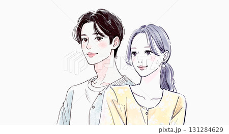 カップル／夫婦／恋人／男女」のイラスト素材 131284629