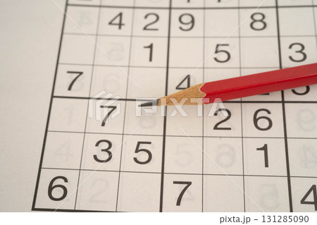 Sudoku puzzle, game to play for keep you brain younger for developing Alzheimer disease in senior patient. 131285090