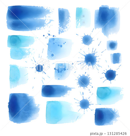 watercolor brush strokes set. illustration design 131285426