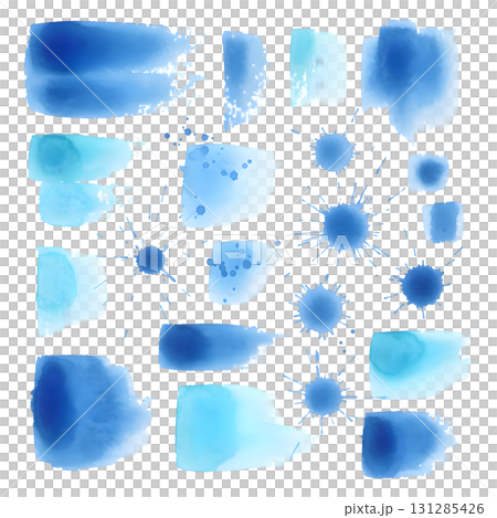 watercolor brush strokes set. illustration design 131285426