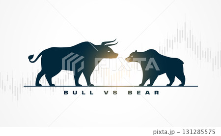 bullish growth vs bearish decline stock volatility background bullish growth vs bearish decline stock volatility background 131285575